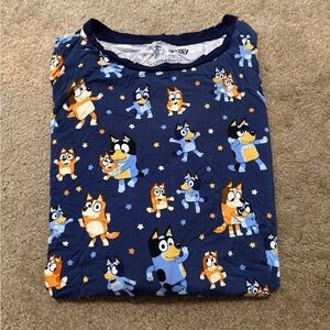 Little Sleepies Blue Cartoon Long Sleeve Tee